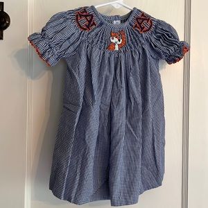 Girls smocked Auburn Dress